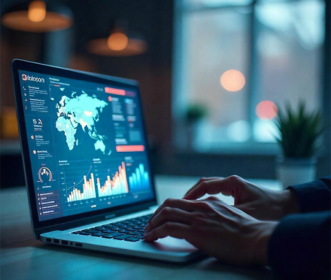 Intelligent warehouse analytics dashboard with metrics